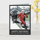 Funny Happy Birthday Card Kaart (Gele Bloem)