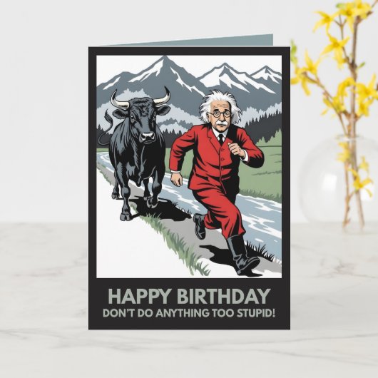 Funny Happy Birthday Card Kaart (Gele Bloem)