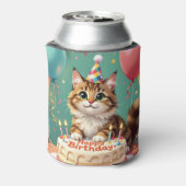 Funny happy birthday cat blikjeskoeler (Blikje Achterkant)