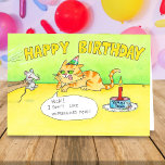 Funny Happy Birthday Cat-groet Kaart<br><div class="desc">Stuur deze leuke kat-verjaardagskaart om je favoriete kat te laten lachen op hun speciale dag.</div>