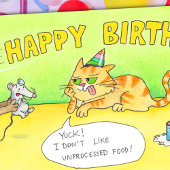 Funny Happy Birthday Cat-groet Kaart