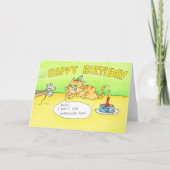Funny Happy Birthday Cat-groet Kaart (Voorkant)