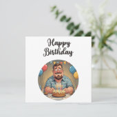 Funny Happy Birthday Dad Kaart (Staand voorkant)