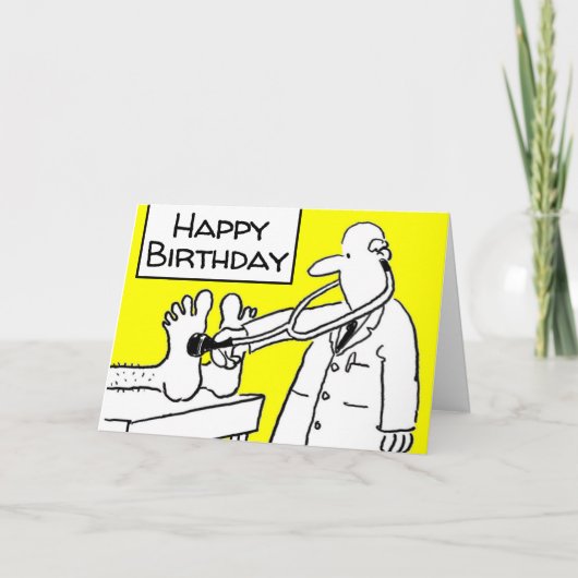 Funny Happy Birthday Doctor Lab Coat & Stethoscope Kaart (Voorkant)