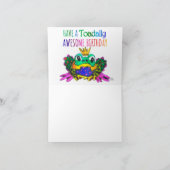 Funny Happy Birthday Frog Wenskaart Kaart (Binnen)