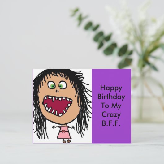 Funny Happy Birthday-kaart Briefkaart (Staand voorkant)