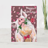 Funny Happy Birthday Kaart met Gentleman Pig (Voorkant)