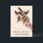 Funny Happy Birthday Kaart met Speelse Giraffe<br><div class="desc">Happy Birthday Kaarten met Funny Giraffe Tongue Out en Playful Wink Cartoon Drawing Animal Smile - Kies / Voeg uw unieke tekst / lettertype / kleur - Maak uw speciale Kaart - Formaat wijzigen en verplaatsen of verwijderen en voeg elementen / afbeelding toe met aanpassingstool! - Tekenen en ontwerpen door...</div>