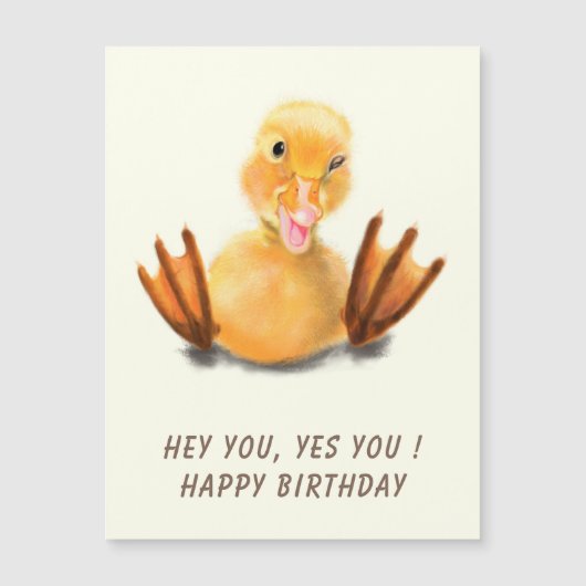 Funny Happy Birthday Kaart Speels eendje - Smile (Voorkant)