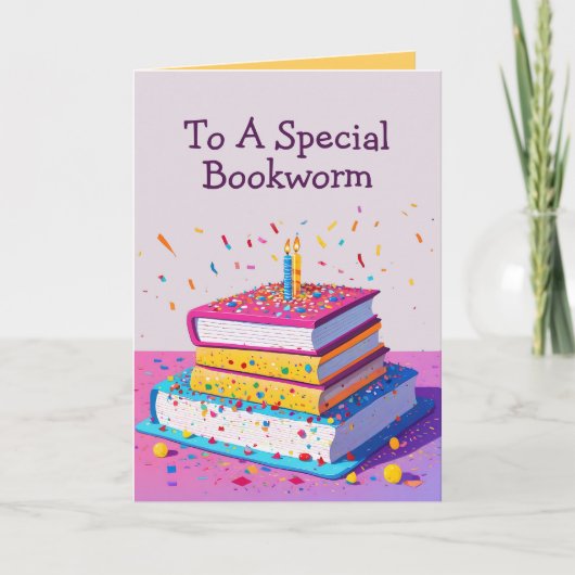Funny Happy Birthday Kaart voor Bookworm Readers (Voorkant)