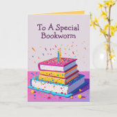 Funny Happy Birthday Kaart voor Bookworm Readers (Gele Bloem)