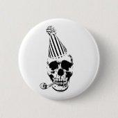 Funny Happy Birthday Party Pet Skull Ronde Button 5,7 Cm (Voorkant)