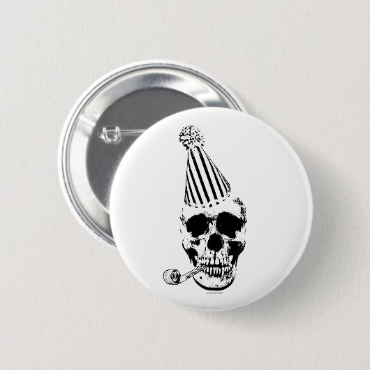 Funny Happy Birthday Party Pet Skull Ronde Button 5,7 Cm (Voorkant /achterkant)