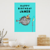 Funny Happy Birthday Party Poster (Keuken)