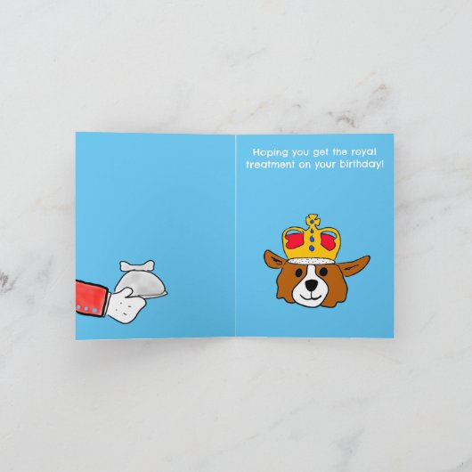 Funny Happy Birthday Royal Corgi Kaart (Binnen)