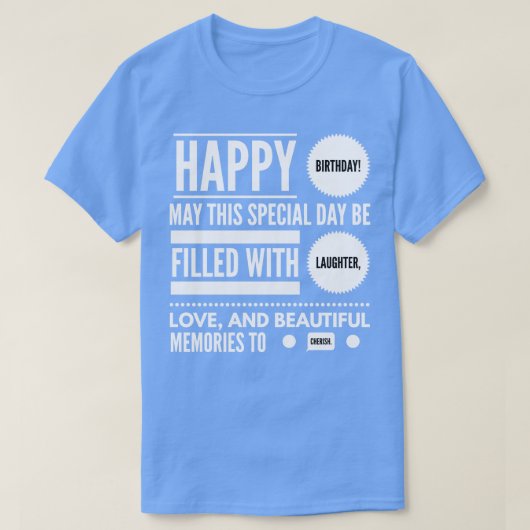 Funny Happy Birthday T-shirt (Design voorkant)