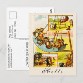 Funny Happy  Cats Kittens Hallo Speeltuin Briefkaart (Voorkant / Achterkant)