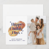 Funny Happy Challah Days Hanukkah Aangepaste foto Feestdagenkaart (Voorkant / Achterkant)