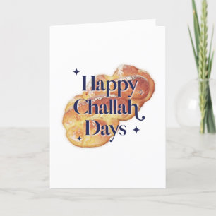 Funny Happy Challah Days Hanukkah Waterverf  Feestdagen Kaart