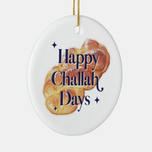 Funny Happy Challah Days Hanukkah Waterverf Keramisch Ornament (Rechts)