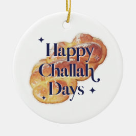 Funny Happy Challah Days Hanukkah Waterverf Keramisch Ornament
