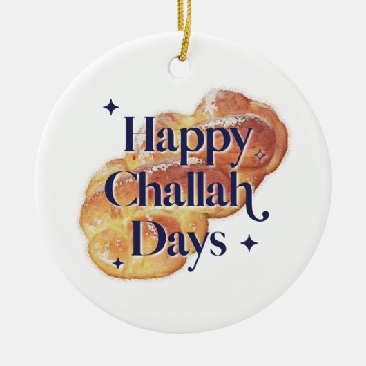Funny Happy Challah Days Hanukkah Waterverf Keramisch Ornament (Voorkant)