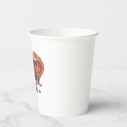 Funny Happy Challah Days Hanukkah Waterverf Papieren Bekers (Links)