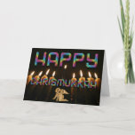 Funny Happy Chris Mukkah Angel met Kerstmis Hanukk Feestdagen Kaart<br><div class="desc">Grappig Happy Chris Mukkah Angel Menorah Candles Kerstmis Hanukkah Gemengde Beliefs Samenvoegende Feestdagen Celebratie</div>