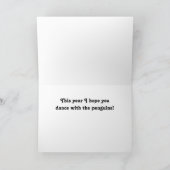 Funny Happy Dansende Penguins Birthday Kaart (Binnen)