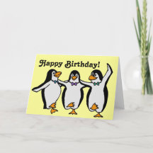 Funny Happy Dansende Penguins Birthday