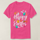 Funny Happy Easter Easter Eggs With Easter Bunny R T-shirt (Design voorkant)