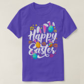 Funny Happy Easter Easter Eggs With Easter Bunny R T-shirt (Design voorkant)