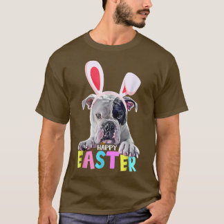 Funny Happy Easter English Bulldog Bunny Pet Lover T-shirt