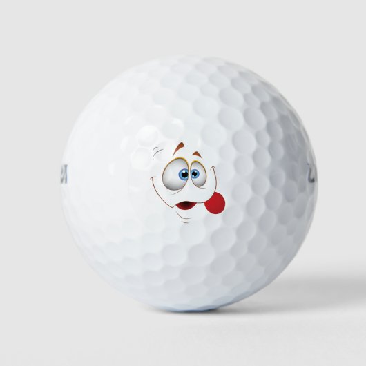 Funny Happy Face Blue Eyes Golfballen (Voorkant)