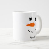 Funny Happy Face Snowman-Kerstmis Hot Coco Latte Grote Koffiekop (Voorkant rechts)