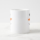 Funny Happy Face Snowman-Kerstmis Hot Coco Latte Grote Koffiekop (Voorkant)