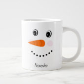 Funny Happy Face Snowman-Kerstmis Hot Coco Latte Grote Koffiekop (Rechts)