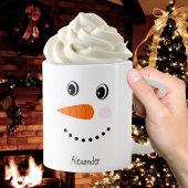 Funny Happy Face Snowman-Kerstmis Hot Coco Latte Grote Koffiekop