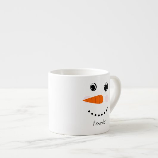 Funny Happy Face Snowman-kerstwarme Coco Espresso Kop (Voorkant rechts)
