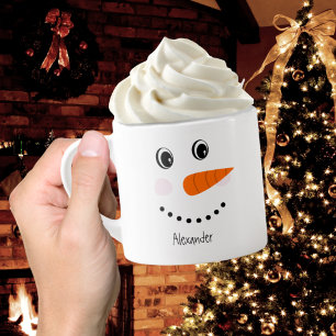 Funny Happy Face Snowman-kerstwarme Coco Espresso Kop