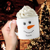 Funny Happy Face Snowman-kerstwarme Coco Espresso Kop