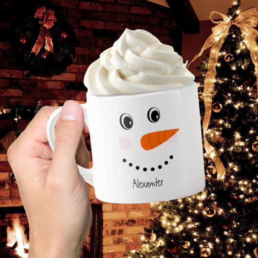 Funny Happy Face Snowman-kerstwarme Coco Espresso Kop