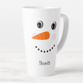 Funny Happy Face Snowman-kerstwarme Coco Latte Mok (Rechterhoek)