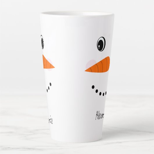 Funny Happy Face Snowman-kerstwarme Coco Latte Mok (Voorkant)