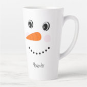 Funny Happy Face Snowman-kerstwarme Coco Latte Mok (Rechts)