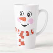 Funny Happy Face Snowman Winter Scarf Hot Cocoa Latte Mok (Rechts)