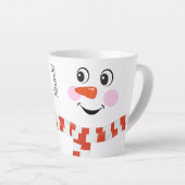 Funny Happy Face Snowman Winter Scarf Hot Cocoa Latte Mok (Rechterhoek)