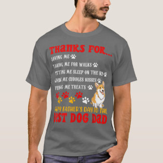 Funny Happy Father's Day Best Dog Dad Corgi Dog Lo T-shirt