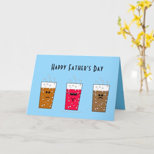 Funny Happy Fathers Day Poppen Koudste pap Mustach Kaart (Gele Bloem)