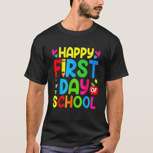 Funny Happy First Day of School Shirt Welkom terug (Voorkant)